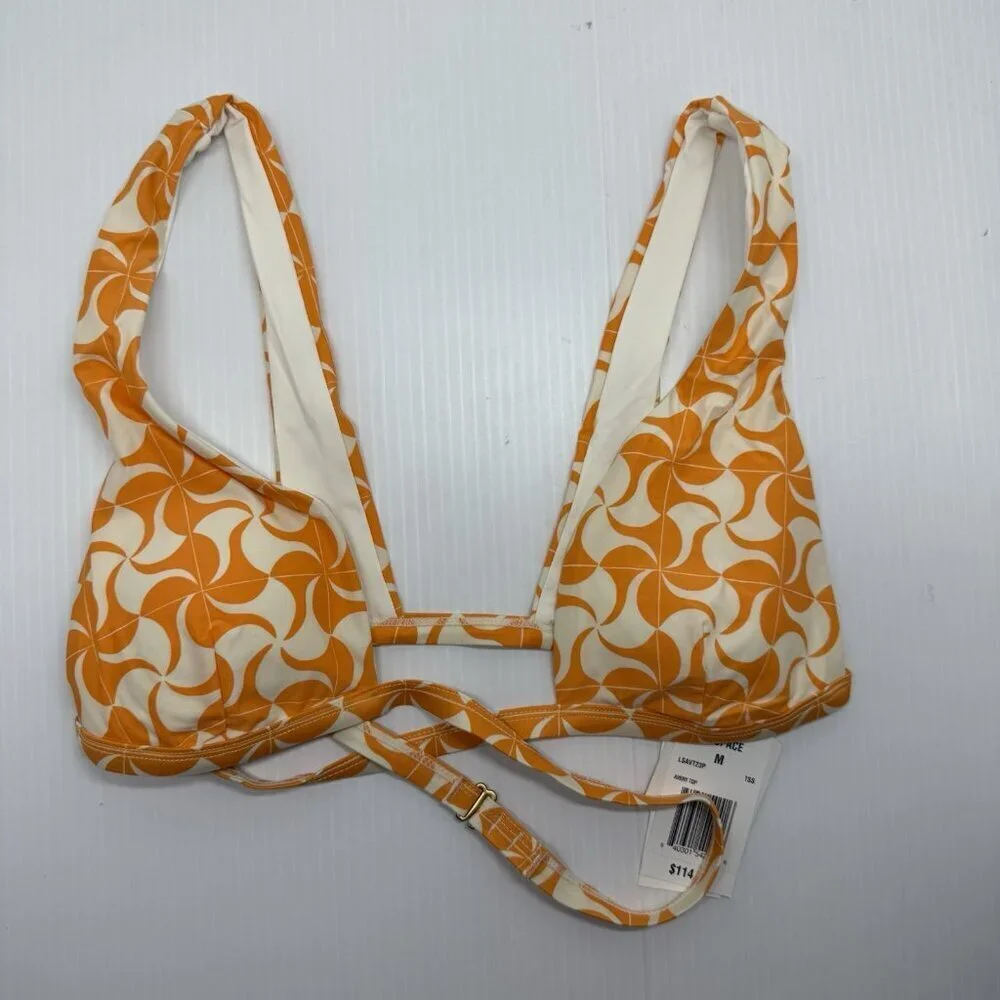 L Space Bikini Top Orange Beachy Multicolored Avery Wrap Style Size Medium